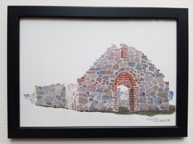 Salomon Chapel - Hammeren- Bornholm, Watercolor by Frits Ahlefeldt