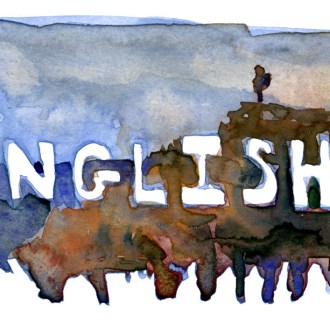 Hiking on Bornholm - English version, watercolor by Frits Ahlefeldt