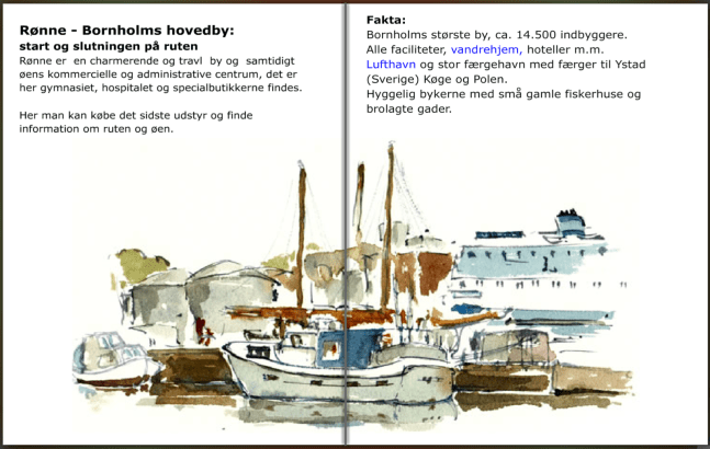Rønne start på vandre kyststi rundt om Bornholm. hiking guide by Frits Ahlefeldt