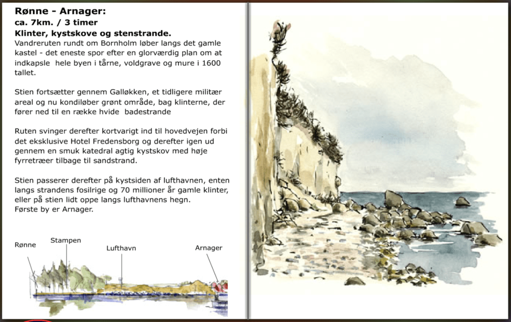 Vandresti mellm Arnager og Rønne. hiking guide by Frits Ahlefeldt