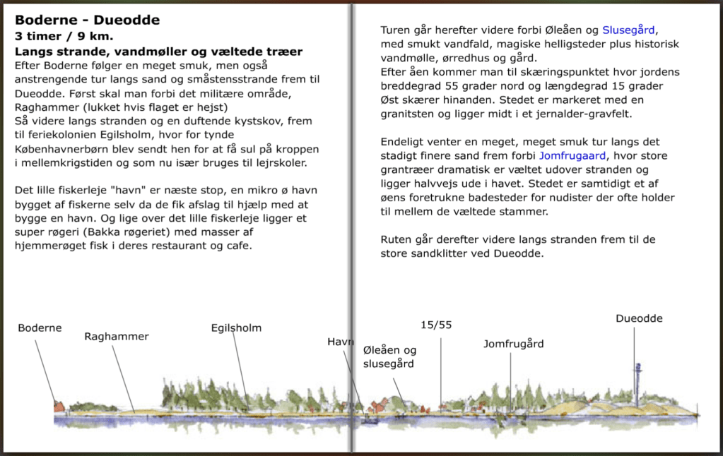 Vandresti info omkring stien mellem Boderne og Dueodde, Bornholm. hiking guide by Frits Ahlefeldt