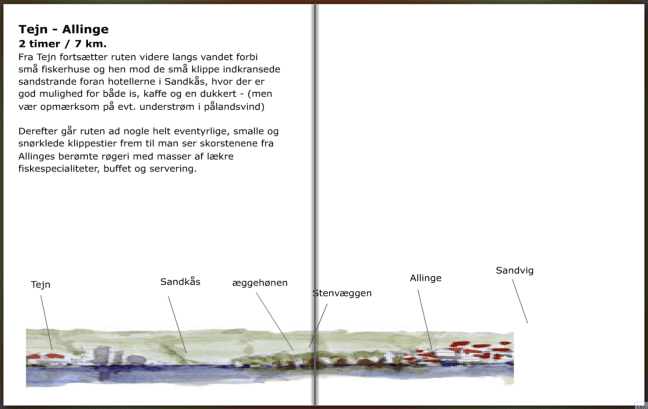 Vandrerutebeskrivelse af stien mellem Tejn og Allinge, hiking guide by Frits Ahlefeldt