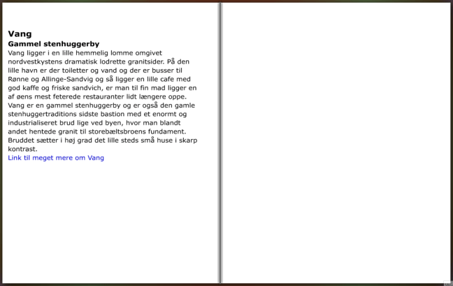 Beskrivelse af den lille by Vang på Bornholm, hiking guide by Frits Ahlefeldt