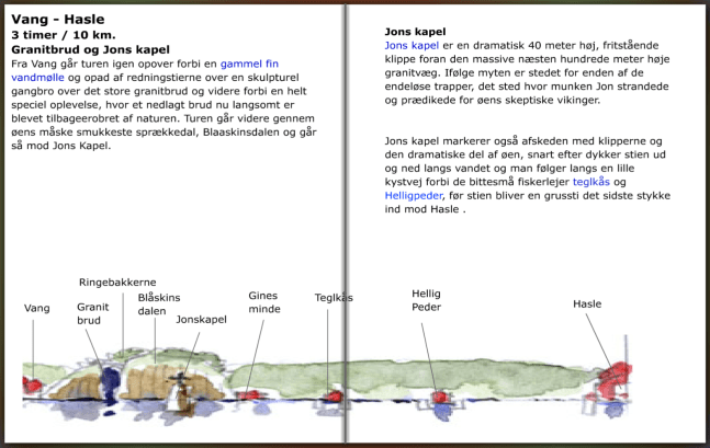info om stien mellem Vang og Hasle på Bornholm, hiking guide by Frits Ahlefeldt