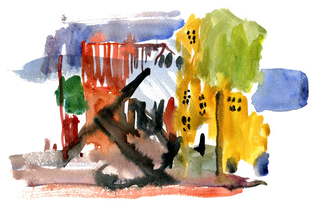 Nexo, akvarel - Watercolor by Frits Ahlefeldt Bornholm Coast path