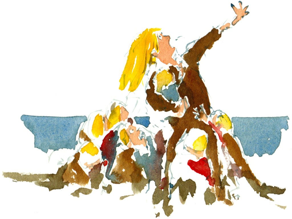 hellig kvinde, akvarel - Watercolor by Frits Ahlefeldt Bornholm Coast path