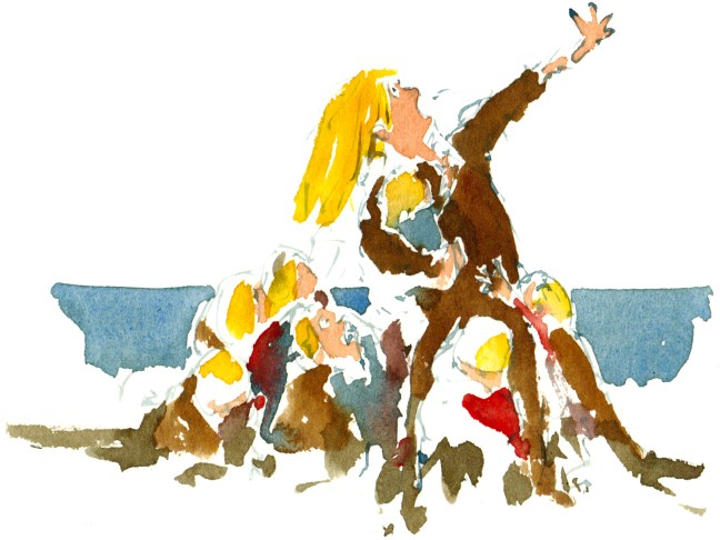 hellig kvinde, akvarel - Watercolor by Frits Ahlefeldt Bornholm Coast path