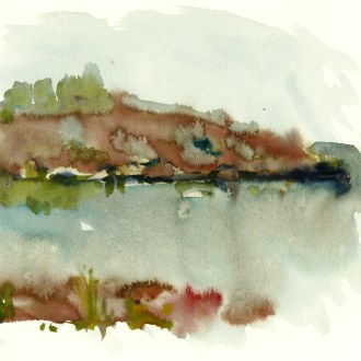 Rocks, klipper, akvarel - Watercolor by Frits Ahlefeldt Bornholm Coast path