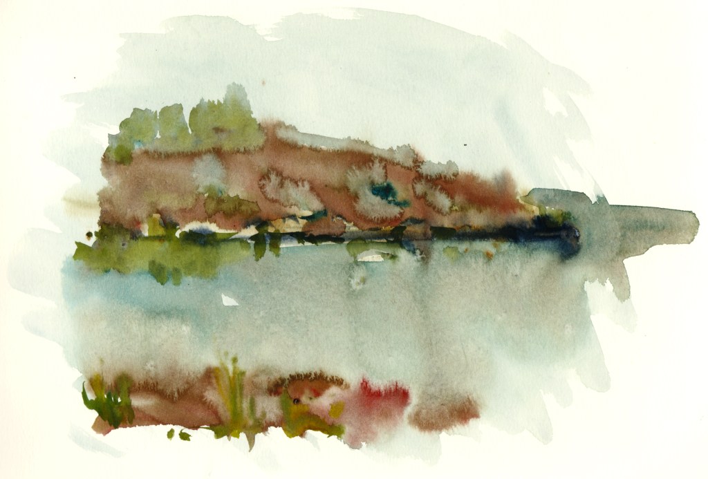 Rocks, klipper, akvarel - Watercolor by Frits Ahlefeldt Bornholm Coast path