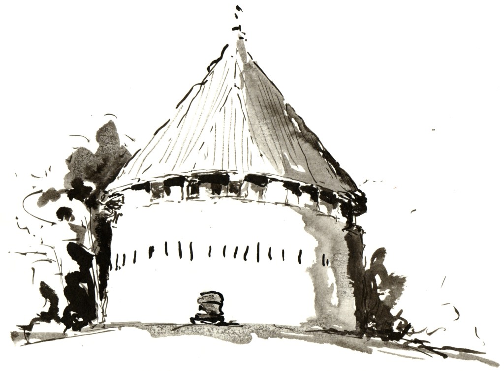 kastellet, akvarel - Watercolor by Frits Ahlefeldt Bornholm Coast path